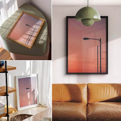 Plagát Minimalistická lampa romantický západ slnka moderný