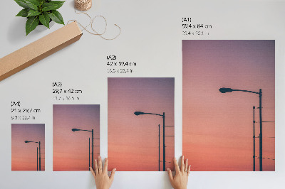 Plagát Minimalistická lampa romantický západ slnka moderný