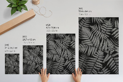 Poster na stenu Zmyselná papraď v čiernej a bielej farbe, symetria a elegancia