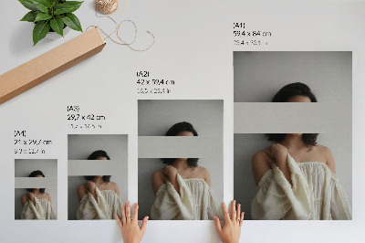 Poster na stenu Variabilná rovnováha bielej a béžovej farby v minimalistickom štýle