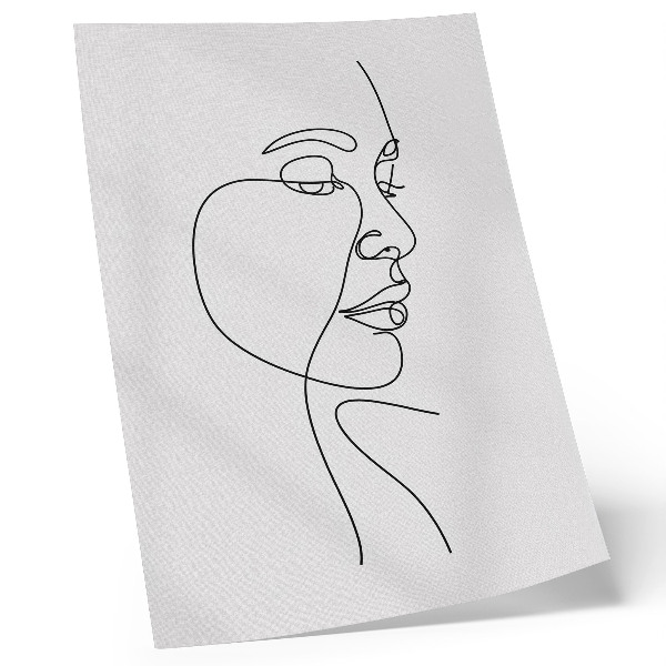 Poster na stenu Minimalistická linkovaná grafika tváre bez zbytočných detailov