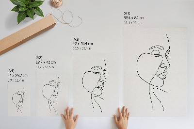 Poster na stenu Minimalistická linkovaná grafika tváre bez zbytočných detailov
