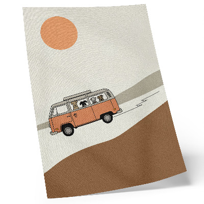 Plagát do obývačky Minimalistická dovolenka v oranžovom karavane