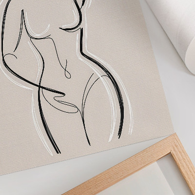 Plagát Minimalistická silueta ženy na béžovom pozadí