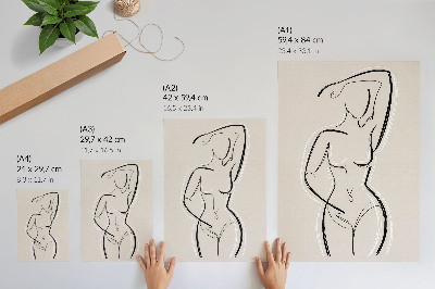 Plagát Minimalistická silueta ženy na béžovom pozadí