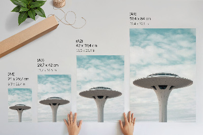 Poster na stenu Futuristická budova proti oblohe
