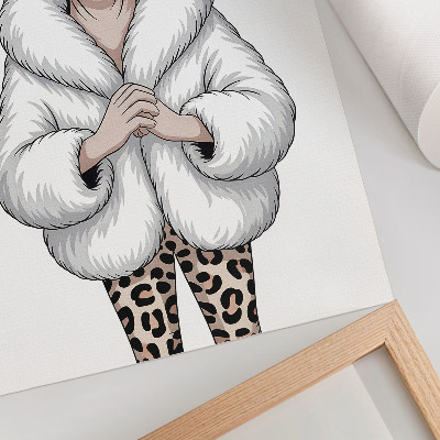 Plagát Mačka v kožuchu a nohaviciach s leopardím vzorom