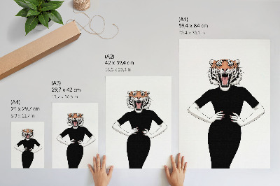 Poster na stenu Surrealistická kombinácia tigra a šiat