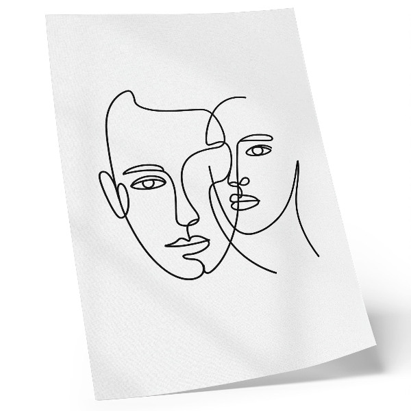 Plagát Minimalistické portréty, linková grafika, hĺbka, emócie
