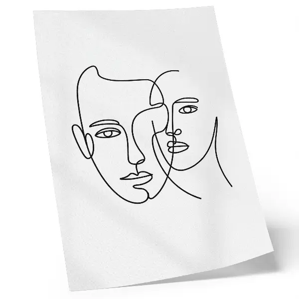 Plagát minimalistické portréty s lineárnou grafikou vyjadrujúce hĺbku a emócie