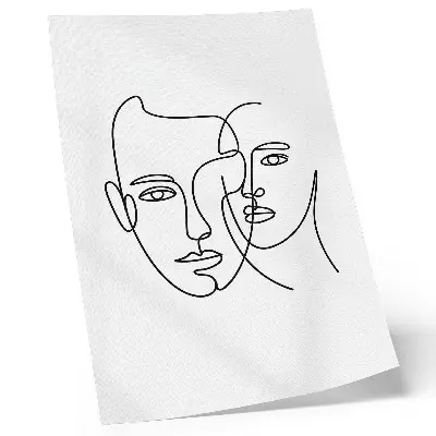 Plagát minimalistické portréty s lineárnou grafikou vyjadrujúce hĺbku a emócie