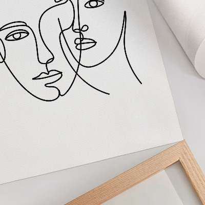 Plagát Minimalistické portréty, linková grafika, hĺbka, emócie