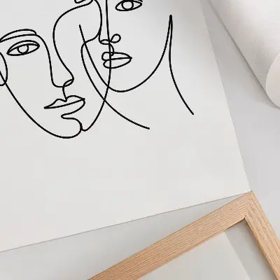 Plagát minimalistické portréty s lineárnou grafikou vyjadrujúce hĺbku a emócie
