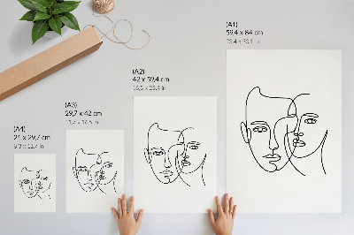 Plagát Minimalistické portréty, linková grafika, hĺbka, emócie