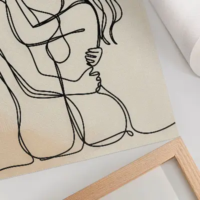 Plagát minimalistický milovaný pár na béžovom pozadí