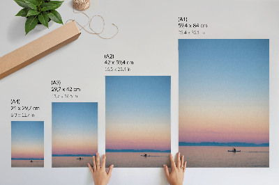 Poster na stenu Kajak na pokojnom mori v pastelových farbách
