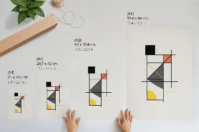 Plagát geometrické vzory s čiarami a tvarmi v modernom štýle