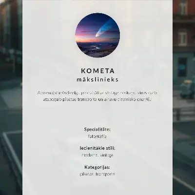 Plagát na stenu večerné mestské električkové svetlá v retro štýle