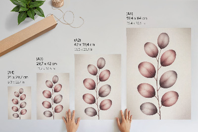 Poster na stenu Konár s ružovými listami, minimalizmus, ľahkosť