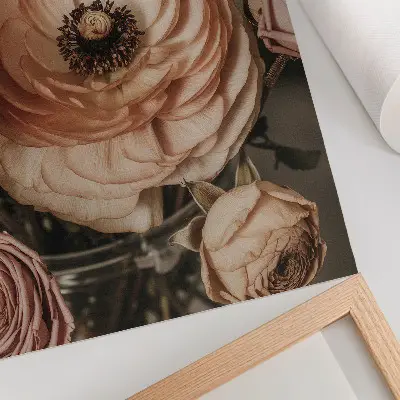 Plagát do obývačky pastelové kvety v štýle elegancie, harmónie a zmyselnosti