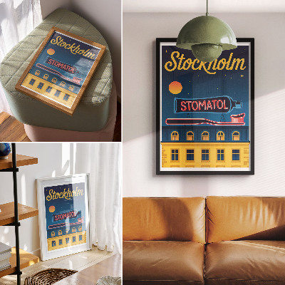 Poster na stenu Neónový nápis moderné stavebné nočné svetlo