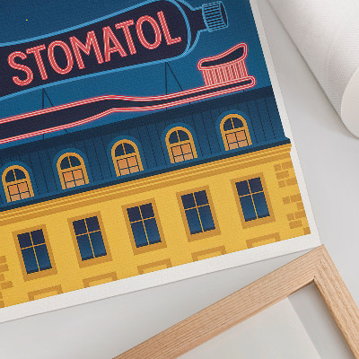 Poster na stenu Neónový nápis moderné stavebné nočné svetlo