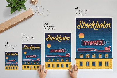 Poster na stenu Neónový nápis moderné stavebné nočné svetlo