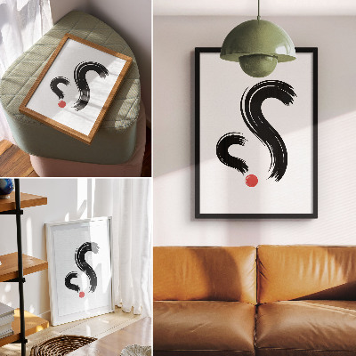 Poster na stenu Minimalistické kontrasty, dynamika, červený akcent