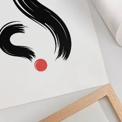 Plagát na stenu minimalistické kontrasty s dynamickým červeným akcentom
