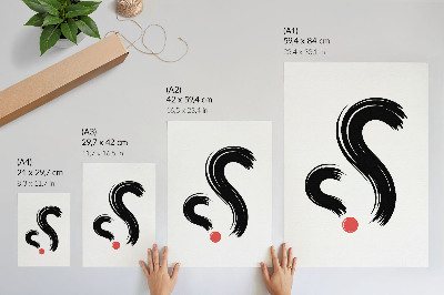 Poster na stenu Minimalistické kontrasty, dynamika, červený akcent