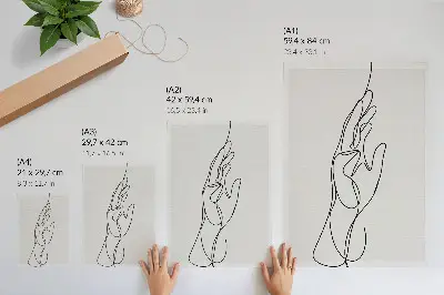 Plagát do obývačky minimalistická ručná línia v modernej elegancii