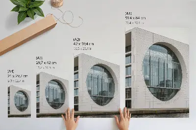 Poster na stenu futuristická fasáda so striktnými líniami a sklenenou konštrukciou