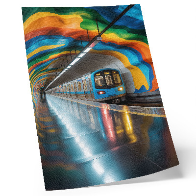 Plagát do obývačky Energické dúhové farby stropu nad metrom