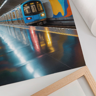 Plagát do obývačky Energické dúhové farby stropu nad metrom