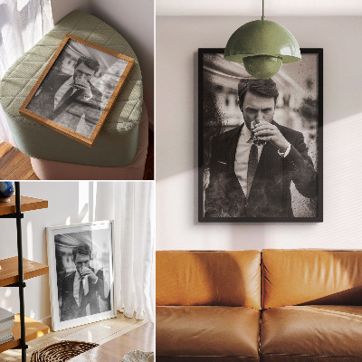 Poster na stenu Čiernobiely portrét plný elegancie