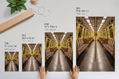 Poster na stenu Moderný interiér metra so žltým drevom