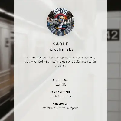 Plagát moderný vlak na moste s mačkou v nebesky modrej farbe