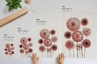 Poster na stenu Geometrické kruhy ružový a čierny minimalizmus