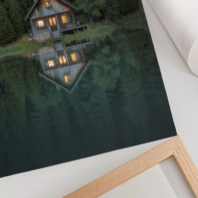 Poster na stenu Odraz horskej chaty, výhľad na prírodu