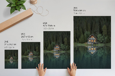 Poster na stenu Odraz horskej chaty, výhľad na prírodu
