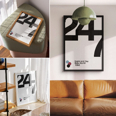Poster na stenu Minimalistický dizajn s veľkými čiernobielymi číslami