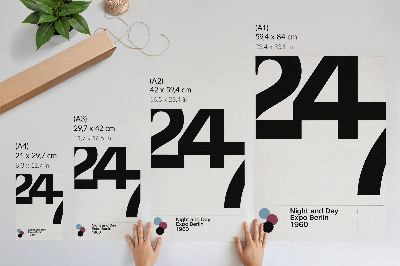 Poster na stenu Minimalistický dizajn s veľkými čiernobielymi číslami