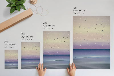 Plagát Fialové a tmavomodré kvapky oblohy minimalistické