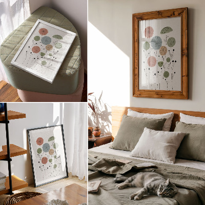 Poster na stenu Geometrické kvety pastelové odtiene moderné