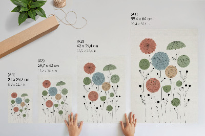 Poster na stenu Geometrické kvety pastelové odtiene moderné