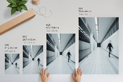 Poster na stenu Moderná chodba v bielych a sivých odtieňoch