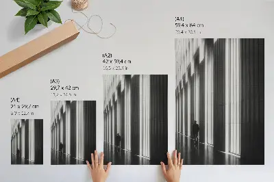 Plagát do obývačky čiernobiele geometrické vzory s motívom vesmírneho svetla