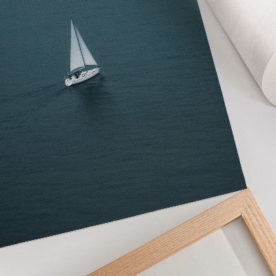 Poster na stenu Jachta na pokojnom mori, minimalistická kompozícia