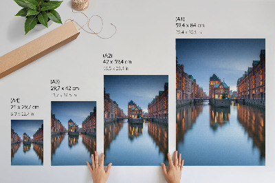 Poster na stenu Symetrická architektúra a odrazy vody