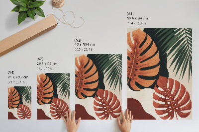 Poster na stenu Tropické listy, živé farby, modernosť